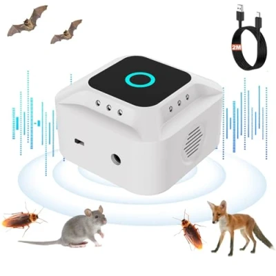 Immagine di HONGXIAN Ultrasuoni per Topi da Interno, 3 modalità Repellente Topi, Mouse e Ratti con Luce LED, Dissuasore Roditori Formiche Ragni Scarafaggi