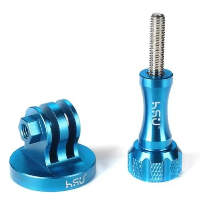 Immagine di HSU Adattatore Treppiede in Alluminio per GoPro, Adattatori Videocamere Hero 12/11/10/9/8/7/6/5/4/3 (Blu)