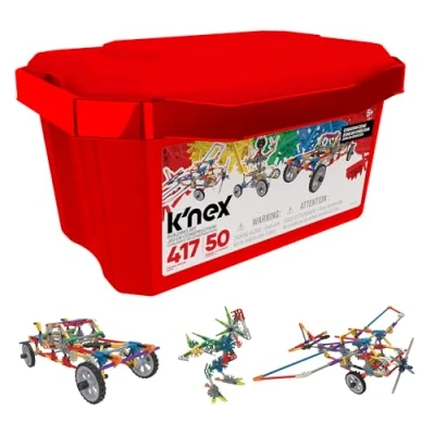 Immagine di K&#039;NEX 16511 Imagine Creation Zone 50 Model Building Set, 417 Piece Educational Learning Kit with Storage Tub, Engineering Construction Toys for Kids 5 +