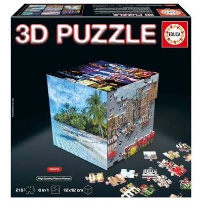 Immagine di Educa 3D Puzzle Cube Viajes. A partire da 6 anni (20124)