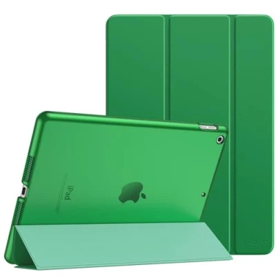 Immagine di MoKo Cover per Nuovo iPad 9 2021 / 8 2020 7 2019, 10.2 Case Ultra Sottile Leggero Custodia in Tri fold Auto Sveglia/Sonno con Retro Semi trasparente Rigido, Verde Foresta