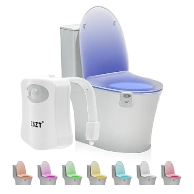 Immagine di ZSZT Lampada Notturne igienici Bagno WC Led Luce con notte Sensore di Movimento, 8 cambiamento colori