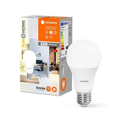 Immagine di LEDVANCE 4058075575790 LED (monocolore) ERP G (A G) E27 Forma di bulbo 9 W = 57 Bianco caldo controllo con app 1 pz.