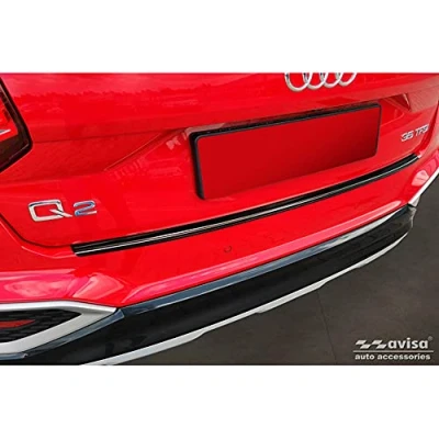 Immagine di Protezione paraurti Posteriore in Acciaio Inox Nero Compatibile con Audi Q2 Facelift 2020