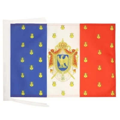 Immagine di AZ FLAG Bandiera STENDARDO di NAPOLEONE III 45x30cm BANDIERINA Blasone Francia Secondo Impero Francese 30 x 45 cm cordicelle