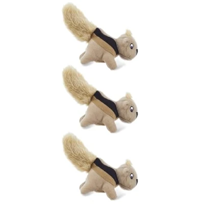 Immagine di Outward Hound Squeakin&#039; Squirrels Peluche per cani scoiattoli di ricambio con squeak 3 pezzi