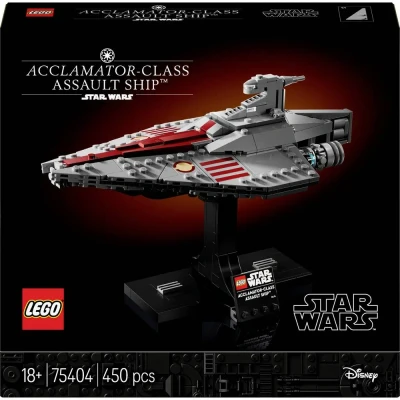 Immagine di LEGO Star Wars 75404 Nave d&#039;Assalto Classe Acclamator, Modellino da Costruire di Astronave Collezione con Supporto, Idea Regalo Compleanno per Adulti, Uomo, Donna e Fan dell&#039;Attacco dei Cloni