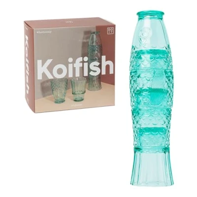 Immagine di Doiy Set di Coppe cristallo Design a forma pesce in decorative impilabili Lavabili lavastoviglie Colore menta 8,3x8,3x32,5cm 4 unità