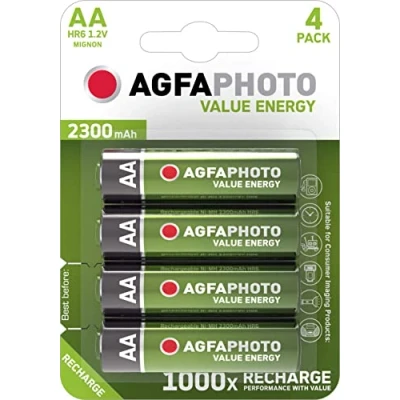 Immagine di AgfaPhoto HR06 Batteria ricaricabile Stilo (AA) NiMH 2300 mAh 1.2 V 4 pz.