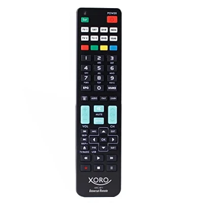 Immagine di XORO Telecomando universale XRC 8F1 controlla facilmente oltre 1000 dispositivi di diversi produttori, funzione apprendimento flessibile, 8 programmabili possibili, nero