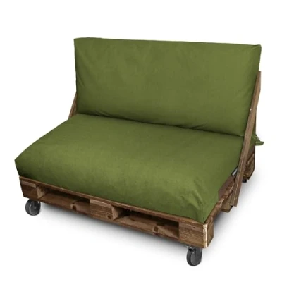 Immagine di Happers Set 2 CuscinI da Esterno e SfoderabilI per Pallet in Naylim ImpermeabilI Verde Opaco