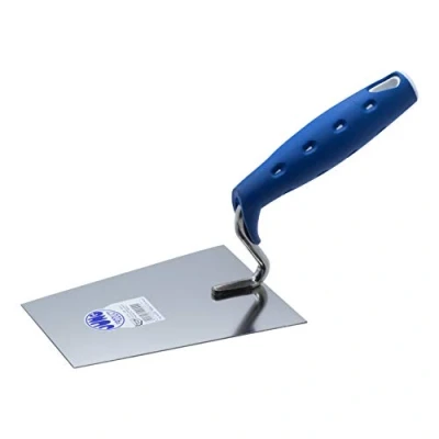 Immagine di Jung Products Tiroler 22616001 Cazzuola per muratura, collo a S, 160 mm (lunghezza mm, peso 290 g, materiale acciaio al carbonio, manico morbido, colore: blu)