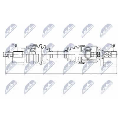 Immagine di NTY NPW RE 049 Albero motore / Semiasse Assale anteriore, anteriore Dx Cambio manuale a 5 marce, DACIA: Lodgy
