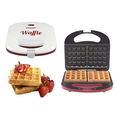 Immagine di BEPER BT.602H Waffle Maker con Piastre Antiaderenti, Avvolgicavo e Piedini Antiscivolo Piastra 780 W
