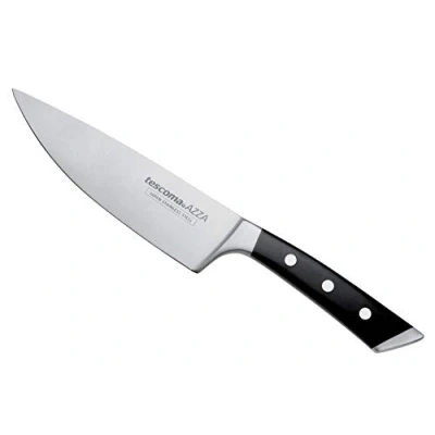 Immagine di Tescoma 884530 Azza Coltello Cuoco, Acciaio Inossidabile, Nero, 20 cm, 1 Pezzo