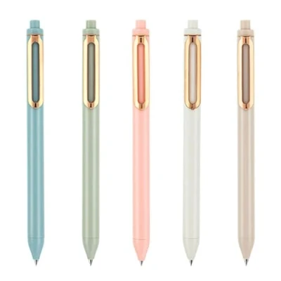 Immagine di CVDYWDJIE 5 penne gel da 0,5 mm, a sfera, in retrattili, ad asciugatura rapida, per diari, carta scrivere, adatte ufficio, scrivere e dipingere