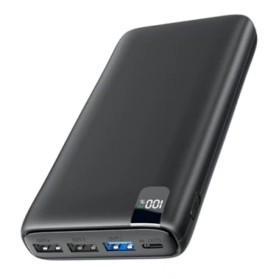 Immagine di Power Bank 27000mAh Batteria Esterna: Hiluckey 22,5W Ricarica Rapida Caricabatteria Portatile con Display Digitale LED e 4 Porte per Smartphone Tablets