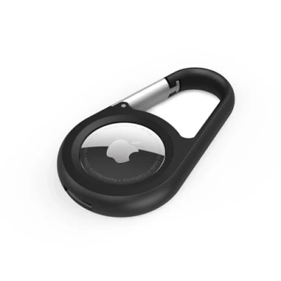 Immagine di Secure Holder with Carabiner for Airtag Black, valigetta