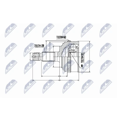 Immagine di NTY NPZ HD 042 Kit Giunto Omocinetico Assale anteriore Dx, Sx con anello di sicurezza interno HONDA: CIVIC 7 Hatchback, CR V 3