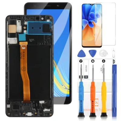 Immagine di Schermo LCD per Samsung Galaxy A7 2018 SM A750 A750F A750FN A750N A750G A750GN/DS Display Touch Screen Digitizer Assemblaggio Kit con Strumenti(Nero Cornice,TFT Highlight Version)