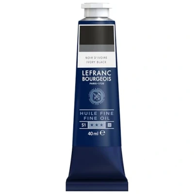 Immagine di Lefranc Bourgeois 301799 pittura a olio pregiata di ottima qualità, resistente alla luce e consistenza uniforme, tubo da 40 ml, ideale per telai, tele, tavole Nero Avorio