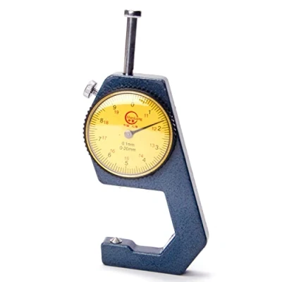 Immagine di Utoolmart Misuratore di spessore del quadrante, della testa piatta, 0 20 mm, strumento misurazione per carta, pelle, tessuto, film, filo, 1 pezzo