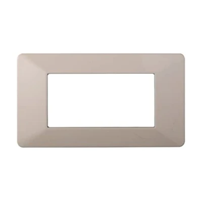 Immagine di Placca Compatibile Con Vimar Plana, Placche In Plastica, 1 Pezzo (4 Posti/Moduli,Sabbia)