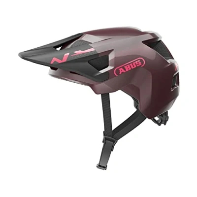 Immagine di Abus YouDrop casco da bici per bambini e giovani l&#039;uso quotidiano o le gite fuoristrada con spazio i capelli raccolti a coda, Rosso (wildberry red), S (48 55 cm)