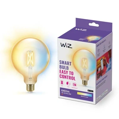Immagine di Wiz Lampadina Smart WiFi, Luce Bianca Dimmerabile, Filament ambrata, E27, 6.7W, Tecnologia SpaceSense, Controllo Vocale (Alexa, Apple HomeKit, Google Home)