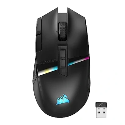 Immagine di CORSAIR DARKSTAR RGB WIRELESS MMO Mouse da Gioco 26.000 DPI 15 Pulsanti Programmabili Batteria Fino a 80 Ore Compatibile con iCUE PC, PS5, PS4, Xbox Nero