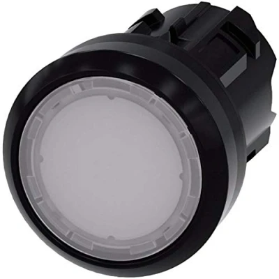 Immagine di Siemens 3SU10010AB600AA0 3SU1001 0AB60 0AA0 Pulsante illuminato Piatto, Anello frontale in plastica Bianco 1 pz.