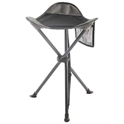 Immagine di EVER ADVANCED Sgabello pieghevole, ultraleggero, da campeggio, 53,3 cm, altezza 102 kg, carico con tasca laterale, per caccia, escursionismo, pesca, colore nero