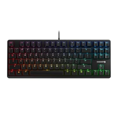 Immagine di CHERRY G80 3000N RGB TKL, Tastiera gaming meccanica con filo senza tastierino numerico, Layout per Unione Europea (QWERTY), Illuminazione RGB, Interruttori originali MX SILENT RED, Colore nero