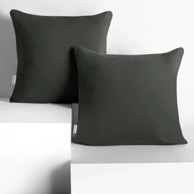 Immagine di DecoKing 2 federe 50 x cm jersey cotone chiusura lampo grafite ambra