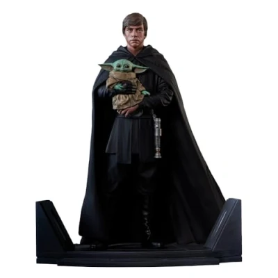 Immagine di Diamond Star Wars Premier Collection: The Mandalorian Luke Skywalker And Grogu Statue (1/7) (FEB222120)