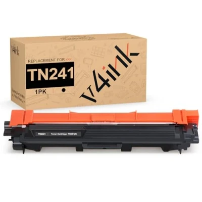 Immagine di v4ink 1PK Nero TN241 Compatible Toner Cartridge for Use with Brother DCP9020 9015 HL3140 3150 3170 MFC9340 9140 9330 9130 printers