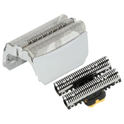 Immagine di vhbw Set pezzi di ricambio lamine sostituisce Braun 51B, 51S per rasoio elettrico, lamina + blocco lame, colore argento