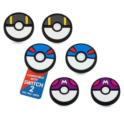 Immagine di MatoSan® 6 Tappi Thumbstick Accessori per Nintendo Switch 2 Joystick Grip Caps Joy Con Protezione e precisione ergonomici pollice gamer (versione 3)