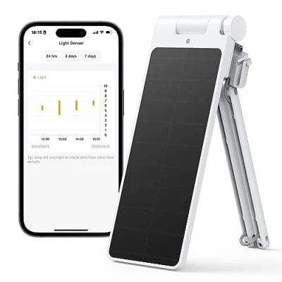 Immagine di SwitchBot Caricabatterie Solare per Tenda Miglioramento Performance, Ricarica in Luce Bassa, Pannello Ecologico Bastone/U Rail di SwitchBot, Alimentazione Ininterrotta