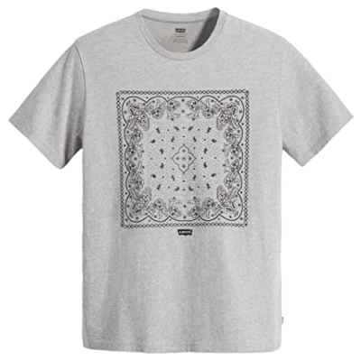 Immagine di Levi&#039;s Graphic Crewneck BW FILL SSNL Tshirt con stampa, Uomo, Taglia: XL, Grey