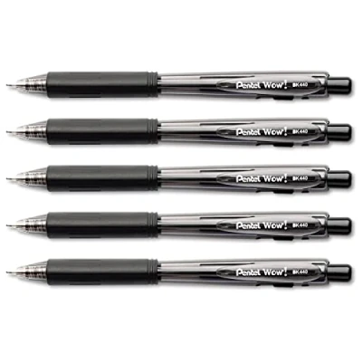 Immagine di PENTEL Set di 5 penne a sfera retrattile WOW BK440, nero