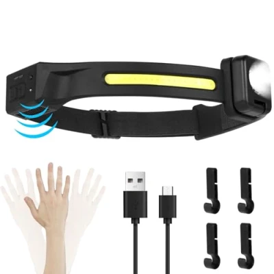 Immagine di Romon Lampada Frontale LED, Torcia USB Led Ricaricabile Ampio 230, 5 Modalità di Illuminazione Luce Frontale, IPX4 Impermeabile Lampade da Testa per Campeggio/Corsa/Pesca/Trekking