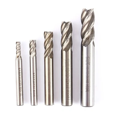 Immagine di 4 flute End Mill Bit, 4/6/8/10/12mm HSS CNC Fresa Codolo Cilindrico Punte Cutter Tool Set per Rame Alluminio Acciaio Utensili Ghisa(8mm)