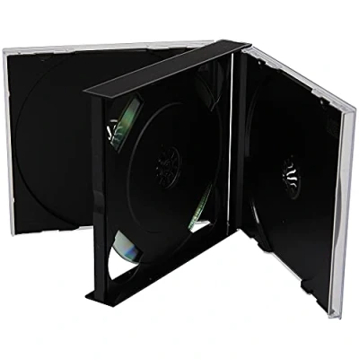 Immagine di Dragon Trading® Custodie per CD e DVD, 3 vie, 25 mm, dischi con vassoio nero, confezione da 10