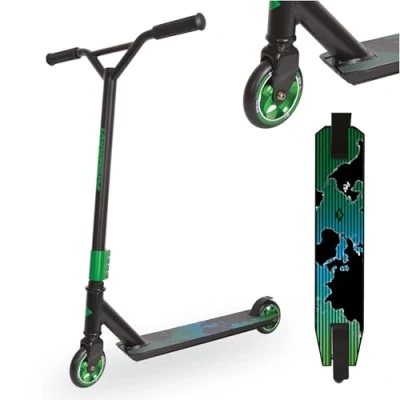 Immagine di Schildkröt Untwist Stunt Scooter, Ottimo Monopattino con Compressione HIC e Cerchio in Alluminio, Ruote PU da 100 mm, per Acrobazie Manovre Ambiziose