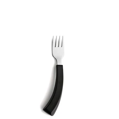 Immagine di Amefa SELECT 3001 Forchetta per destrimani con ispessimento del manico, in acciaio inox 18/10, posate nere, aiuto alimentare anziani, quotidiane, antiruggine e lavabile lavastoviglie