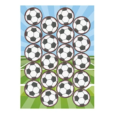Immagine di Dekora Decorazione Commestibile per Torte di Compleanno Bambini con Raffigurazione Palloni da Calcio 3,4 cm Multicolore