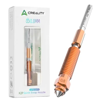 Immagine di Creality Kit Ugelli K2 Plus, originale Unicorn Quick Swap, ugello per stampante 3D, con collo in lega di titanio, rame e acciaio temprato, stampanti 3D K2P/Creality Hi Combo (0,8 mm)