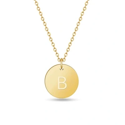 Immagine di GD GOOD.designs Collana di lettere in oro (regolabile) con ciondolo a lettera rotonda (B)
