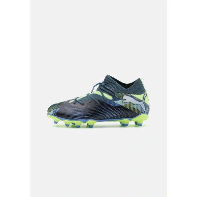Immagine di Puma Future 7 Match FG/AG JR Unisex Scarpe da calcetto con tacchetti per bambini, Taglia: 34, Gray skies/white/fizzy apple Tessuto / sintetico